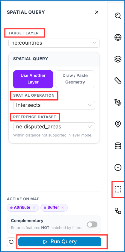 Spatial Query Configuration