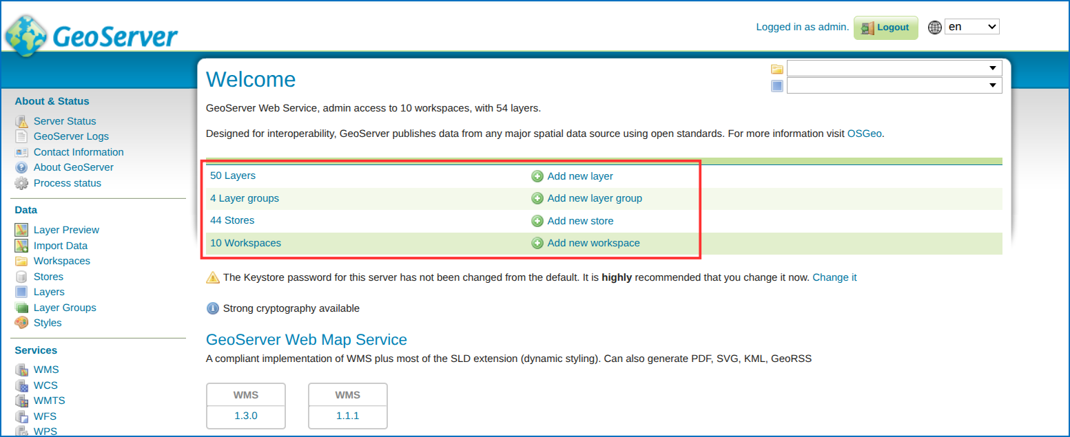 GeoServer Layers and Workspaces Overview