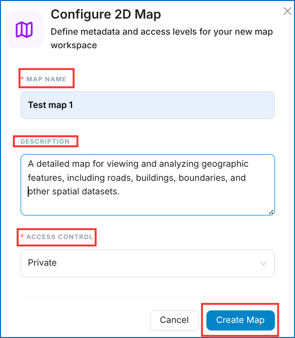 Configure 2D Map - Access Control Selection