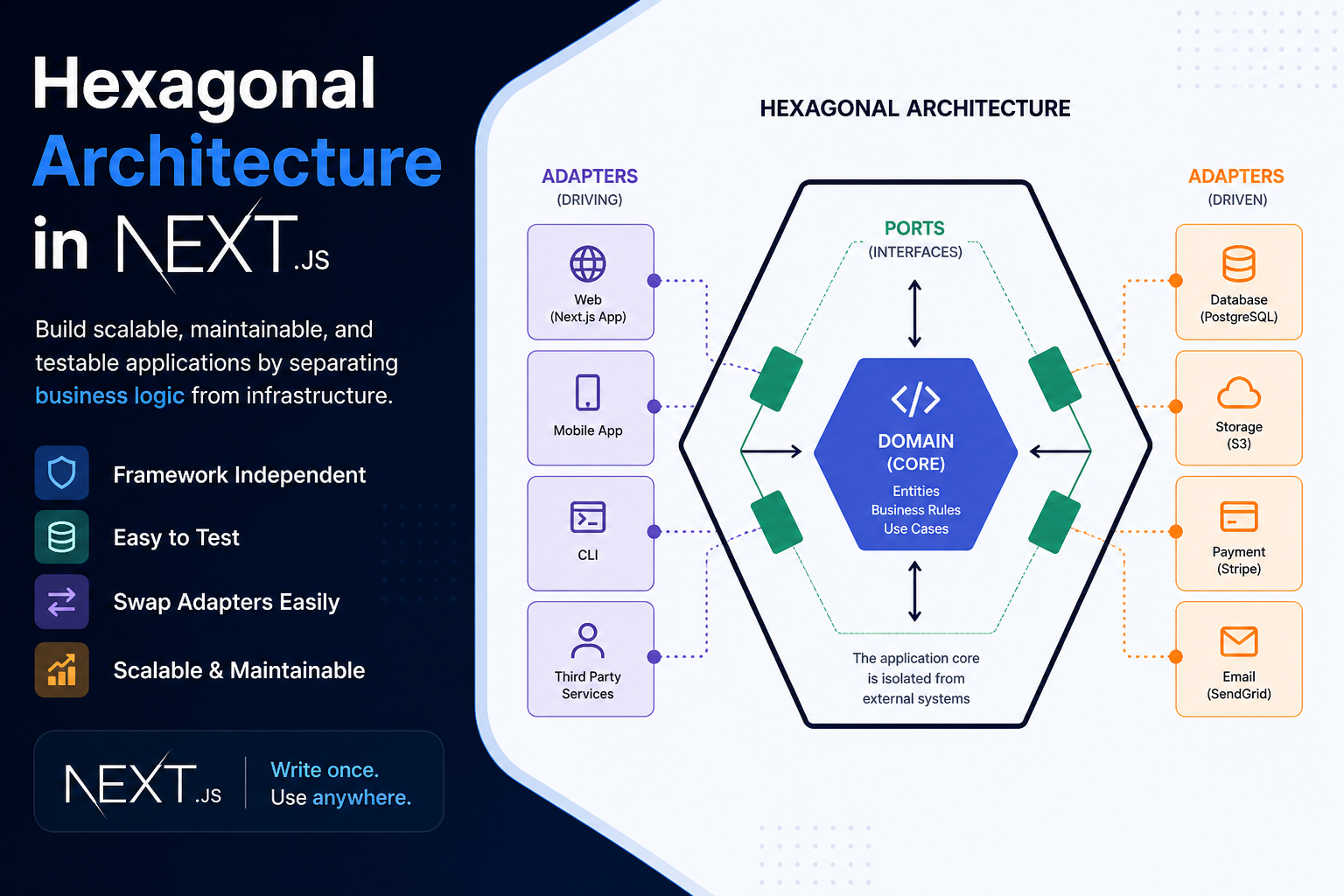 Hexagonal Architecture in Next.js: Why Modern Applications Need It image